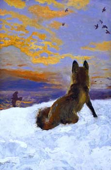 Island Fox - Jamie Wyeth print snow, maine, monhegan